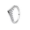 New 925 Silver Sparkling Bow Double Hearted Zircon Ring for Women DIY High Quality Wedding Jewelry Gifts