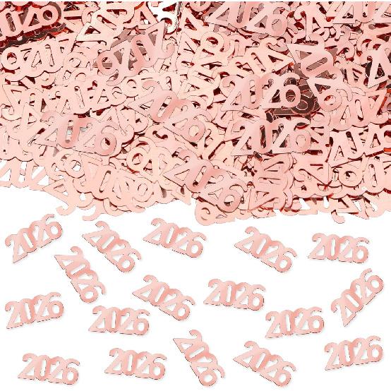 MARFOREVER Black Red 2026 Confetti, 2026 New Years Glitter Confetti Black Red 2026 New Year Table Scatters for Happy New Year Party Decorations 2026