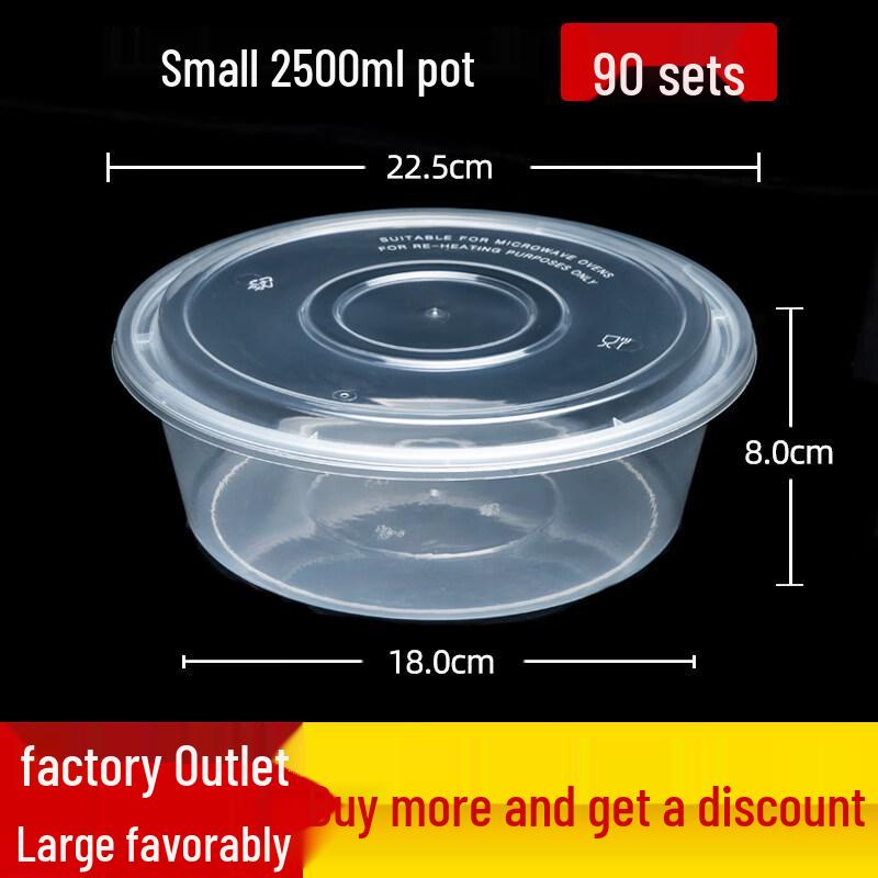 Disposable Round Plastic Meal Box with Lid