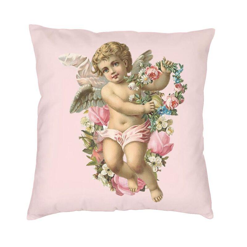 Victorian Angel Square Pillow Cover Home Decorative Vintage Angel Cushion Cover Throw Pillow For Sofa Double-Sided Printing