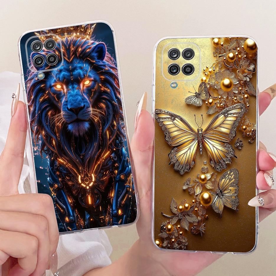 For Samsung Galaxy A12 Case F12 M12 Stylish Butterfly Painted Cover Silicone Case For Samsung A12 M 12 Galaxy M12 F12 Soft Shell