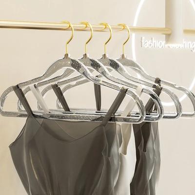 10PCS Acrylic Plastic Hangers Glitter Traceless Clothes Drying Hanger Female Wardrobe Clothing Space-Saving Storage Organizer