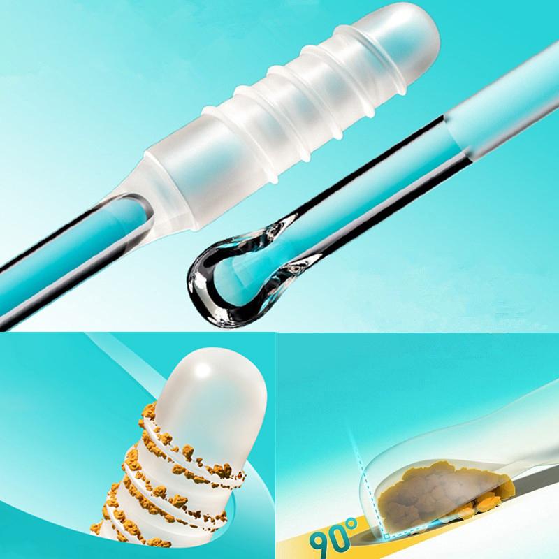 Ear Swabs Pick Double Headed Sticky Reusable Ear Cleaner Soft Silicone Ear Wax Removal Tool Earwax Remover For Olders Adult Kid
