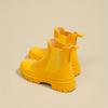 Dames Regenlaarzen met Dikke Zool, Elastische Inzetten voor Gemakkelijk Aantrekken, Gecushioneerd Comfort, Zwart/Geel/Groen, Modieus Casual & Professioneel Schoeisel