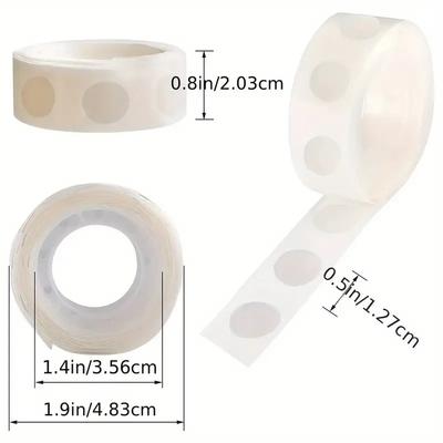 100pcs/Roll Transparent Dots Glue Removable Double Sided Tape Adhesive for Paste Scrapbook Journal Photo Memo Pad Household