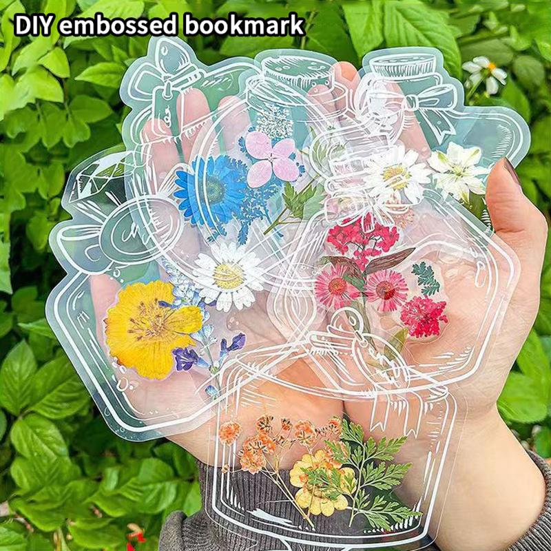 40/60Pcs Diy Handmade Transparent Dried Flower Bookmark Set Clear Bottle Shape Bookmarks For Collecting Dried Flowers Bookmarks