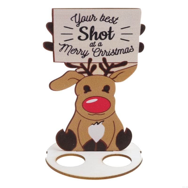 KX4B Mini Liquor Bottle Stand Mini Wine Rack Gnomes Penguin Elk Christmas Wine Bottle Holder 3 Bottles Wine Rack