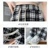 Ice silk wide-leg pants women's summer thin new high-waisted and thin casual narrow version straight plaid women's pants spring and autumn