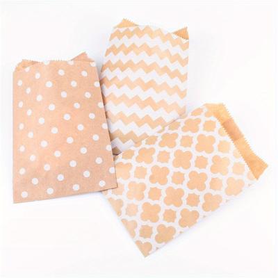25 sztuk Wave Dot Kraft Paper Candy Biscuit Bags Opakowanie Pouch Popcorn Bag Birthday Wraping Supplies Pastry Tool