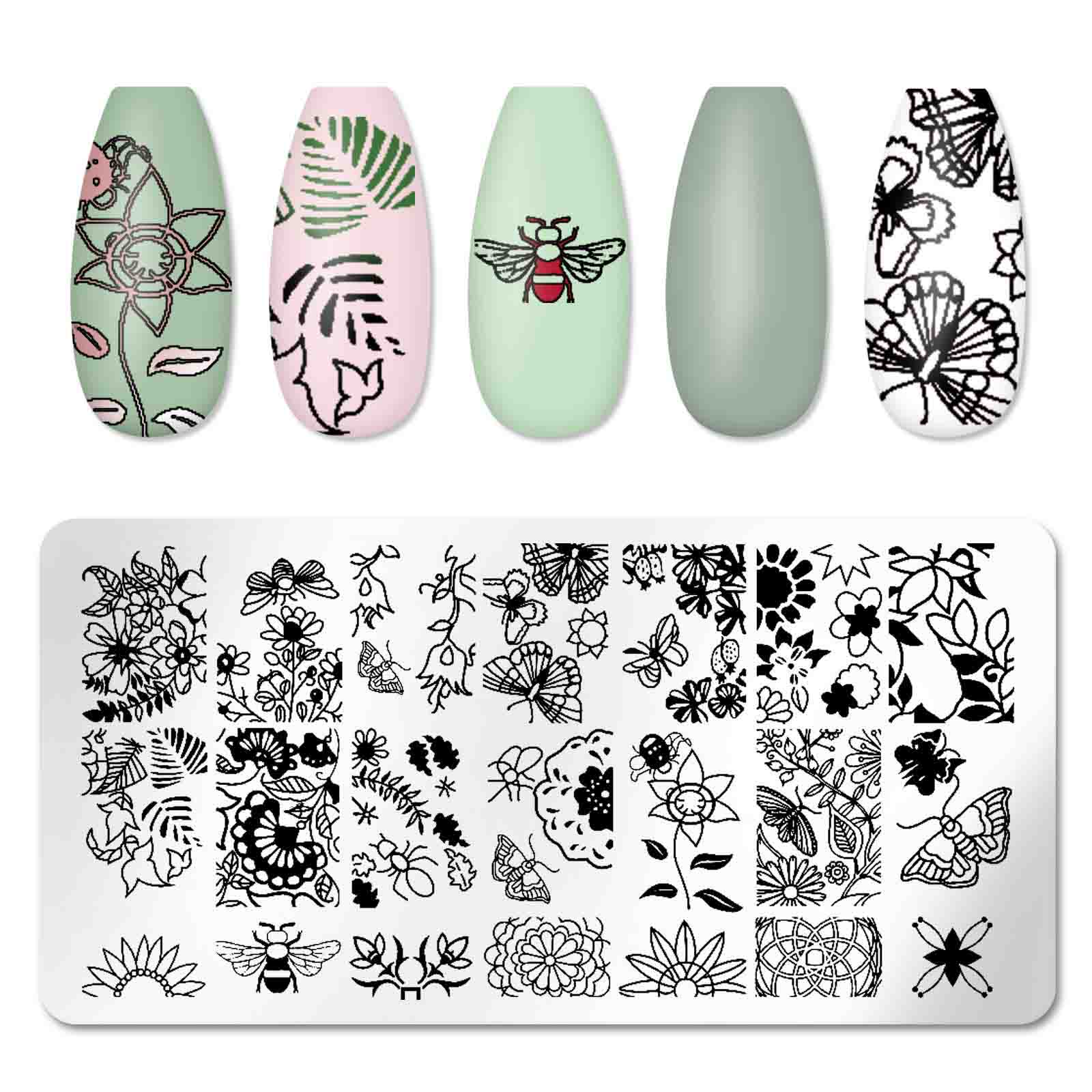 

Мереживо Stamper Nails Art Stamp Stamping Nail Template Flows Image Printer Plate