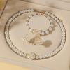 3Pcs Camellia Women'S Party Necklace Bracelet And Earrings Set Elegant Bridal Jewelry Gift