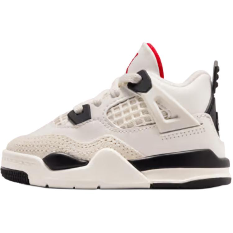 Air Jordan 4 Retro TD Flight Club Baby Sneakers White Sail Black IM4027-100 25