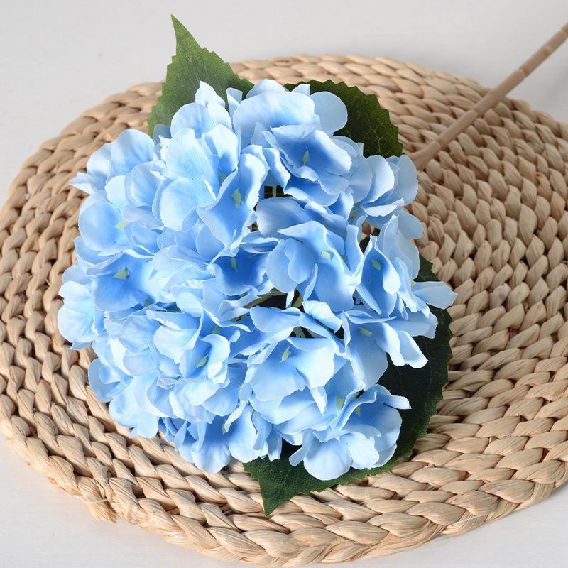 Artificial Silk Hydrangea with Leaves for Home Decor, Weddings, and Photography