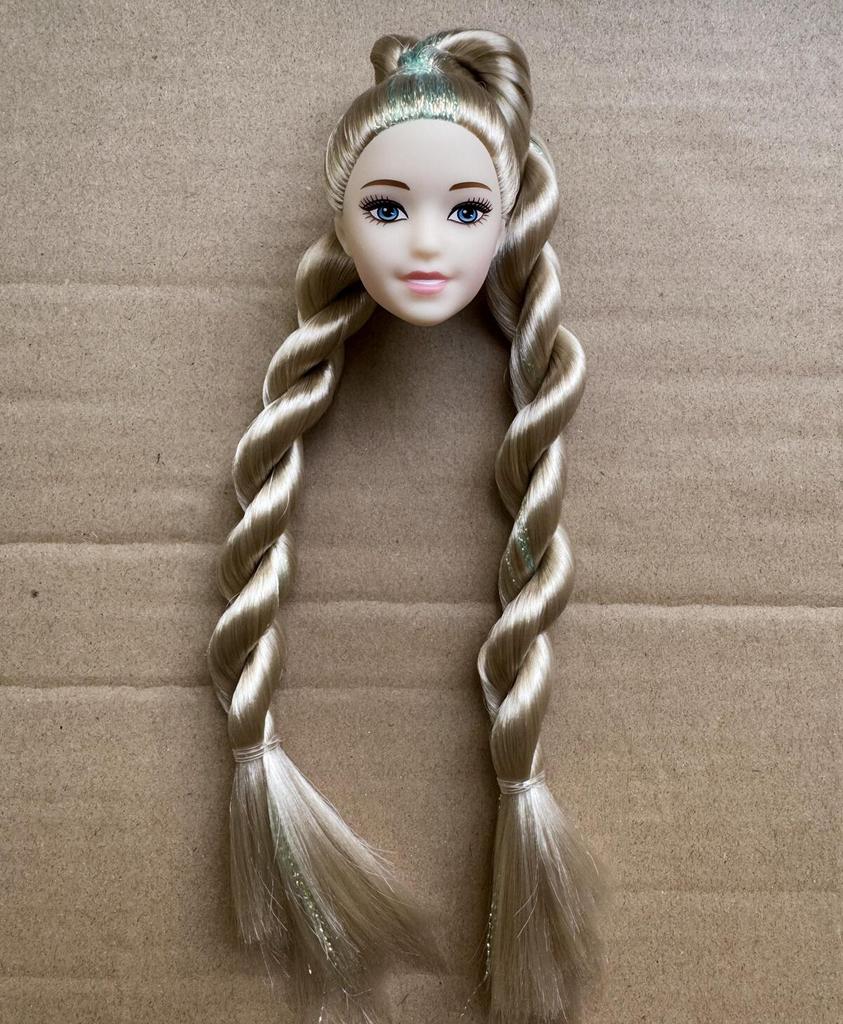 1/6 Doll Heads Asian Face Mold Super White Skin Tone Fashion Big Braid Doll Head DIY Toy Parts Girls Birthday Gifts
