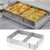Rechteckiger Kuchenformring, verstellbarer quadratischer Mousse-Kuchenschneider aus Edelstahl, Backform, Gebäckbackwerkzeug