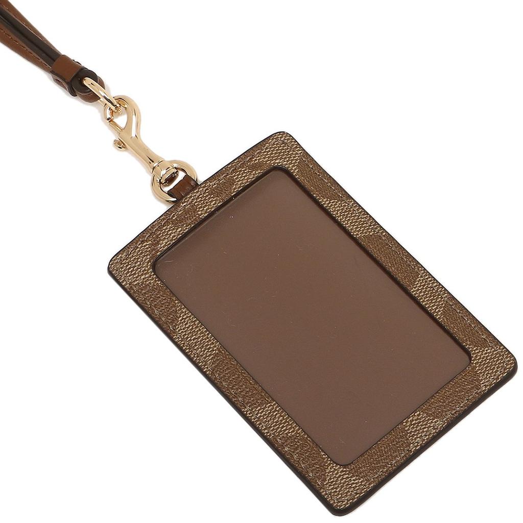 Coach Card Case, Outlet, F63274 IME74, Lanyard ID Case, Signature, Saddle Brown, Pass Case, Card Case [Parallel Import]