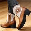 Trendy New Winter Men's Pointed Bohemia Patchwork Motorcycle Casual Ankle Boot Male High Tops New Comfortable Leather Shoes