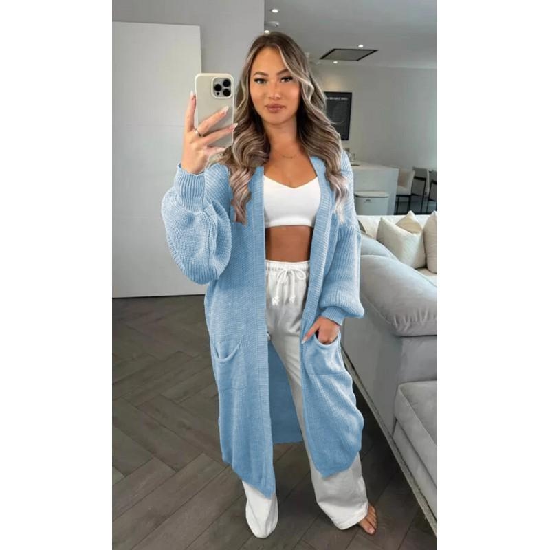 Womens Oversized Longline Knit Cardigan Sweater