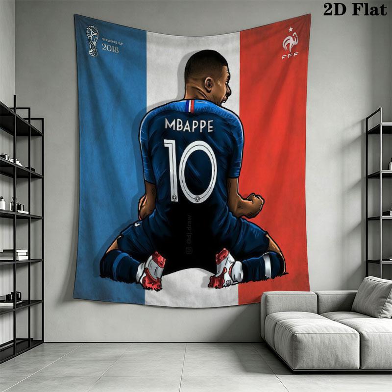 Kylian Mbappé Pride  Wall Hanging Printed Fabric Blanket Decorative Tapestries for Bedroom Living Room Home Decor