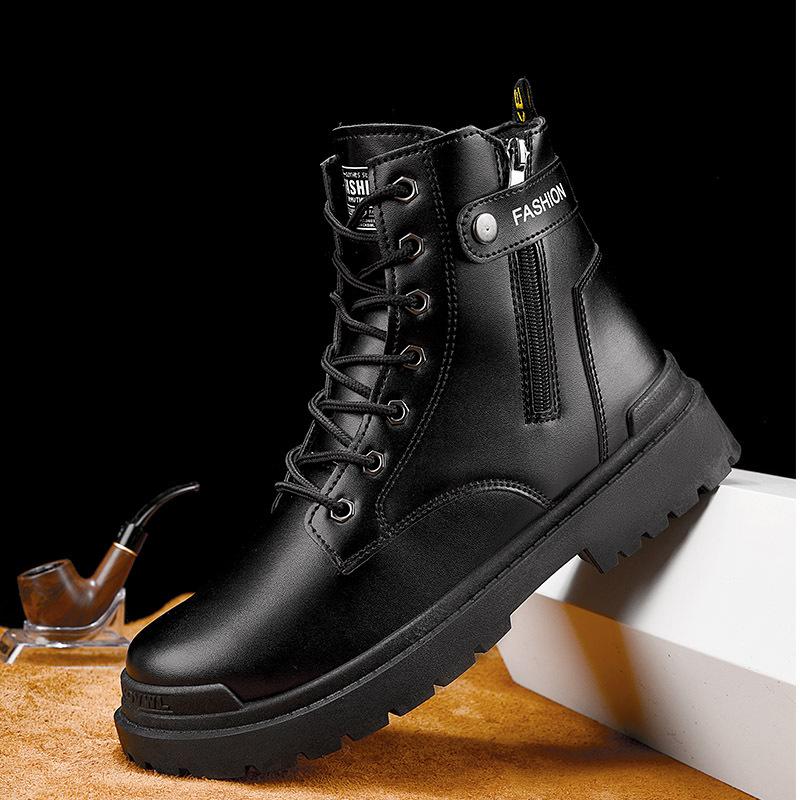 

2025 autumn new Martin boots men s high-top locomotive boots casual short boots British style platform small leather shoes 40