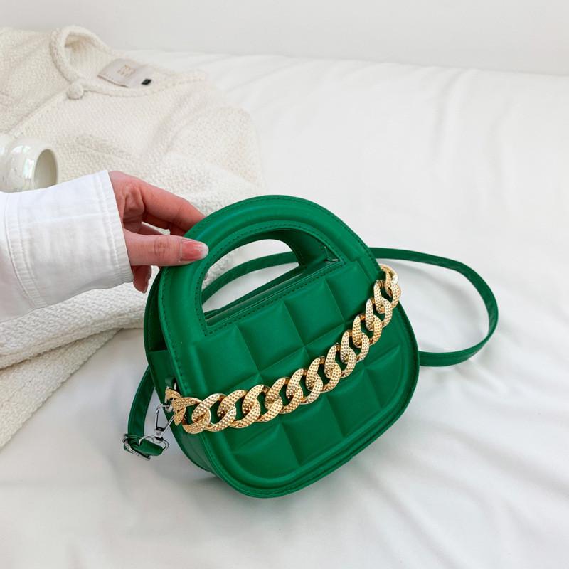 

Fashionable Saddle Bag Stylish Casual Tote Handbag Versatile Crossbody Purse In Black White Pink And Green Options зелений