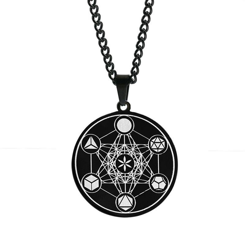 Metatron's Flower of Life Angel Solomon Pendant Titanium Steel Necklace