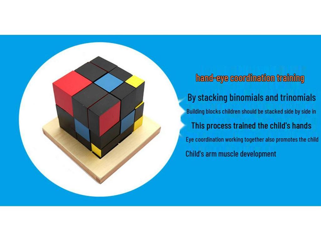 Montessori Sensory Binomial & Trinomial Blocks for Early Math & Spatial Cognition