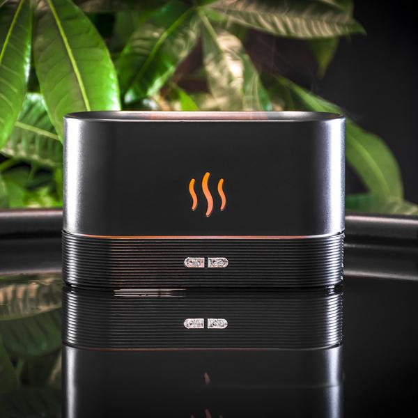 Air humidifier diffuser fireplace usb aromatherapy for living room black