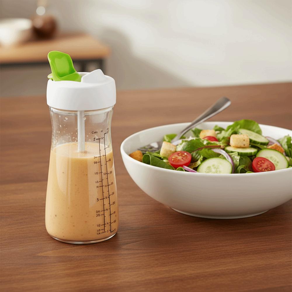 Hand Cranked Salad Dressing Bottle Efficient Salad Dressing Shaking Container Office