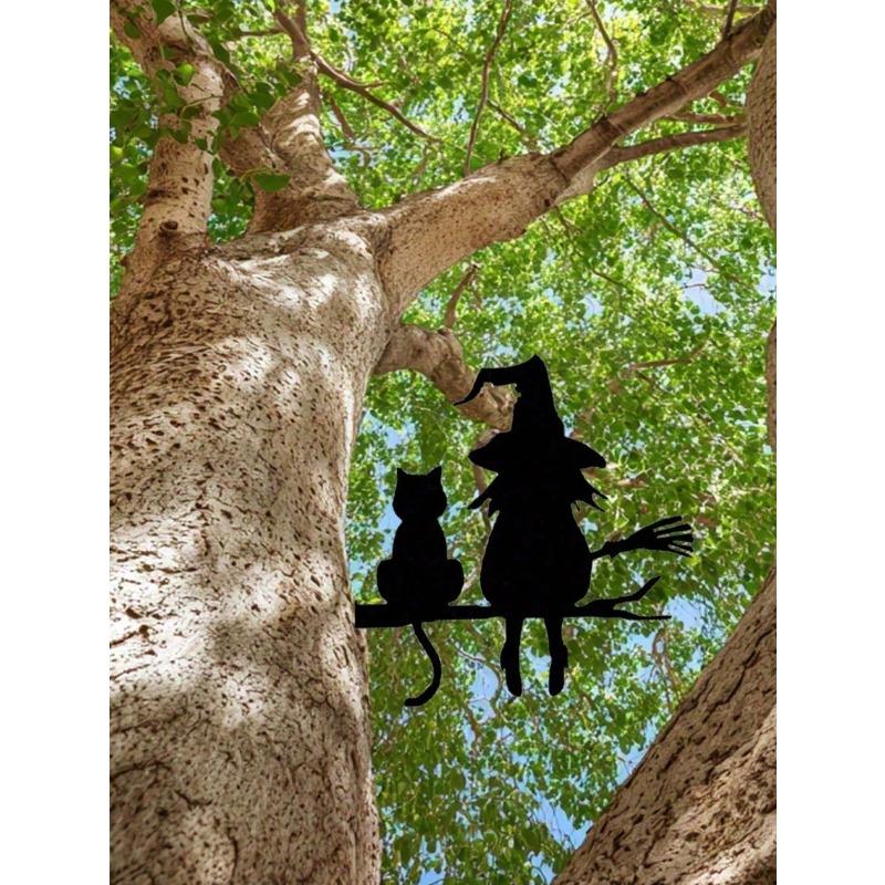 Black Cat Metal Yard Stake Vintage Gothic Outdoor Halloween Decor