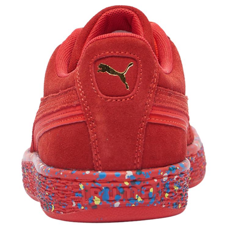 Puma Suede Triplex Mono Red Paint Splatter Men Sneakers High-Risk-Red Team-Gold 386852-02