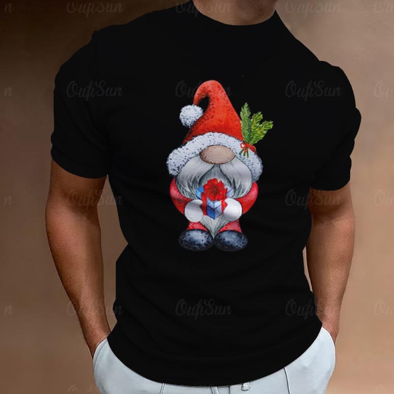 Christmas T-Shirts For Men 3d Santa Claus Printed Street Designer Short Sleeved Loose Oversized T Shirts Fashion New Tops Tees