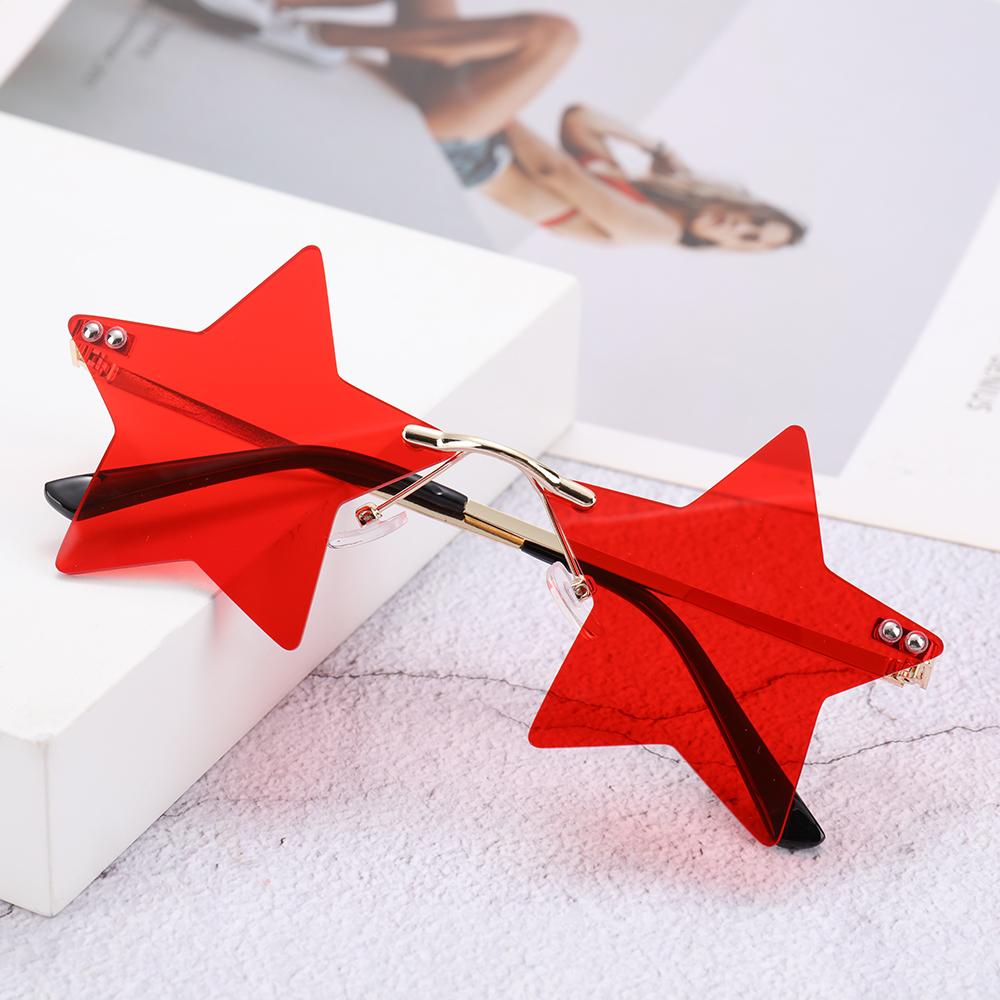 Rimless Star Shape Sunglasses Trendy Sun Glasses Women Men Party Glasses Funny Pentagram Eyewear Christmas Decoration Eyeglasses