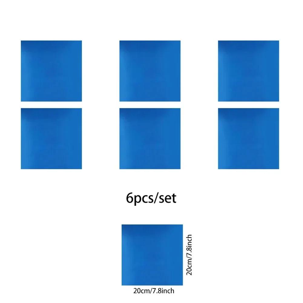 6PCs 20cm 3D Mirror Wall Stickers Self-Stickers Mirror Stickers Removable Flexible DIY Art Acrylic Mirror Living Room Decoration