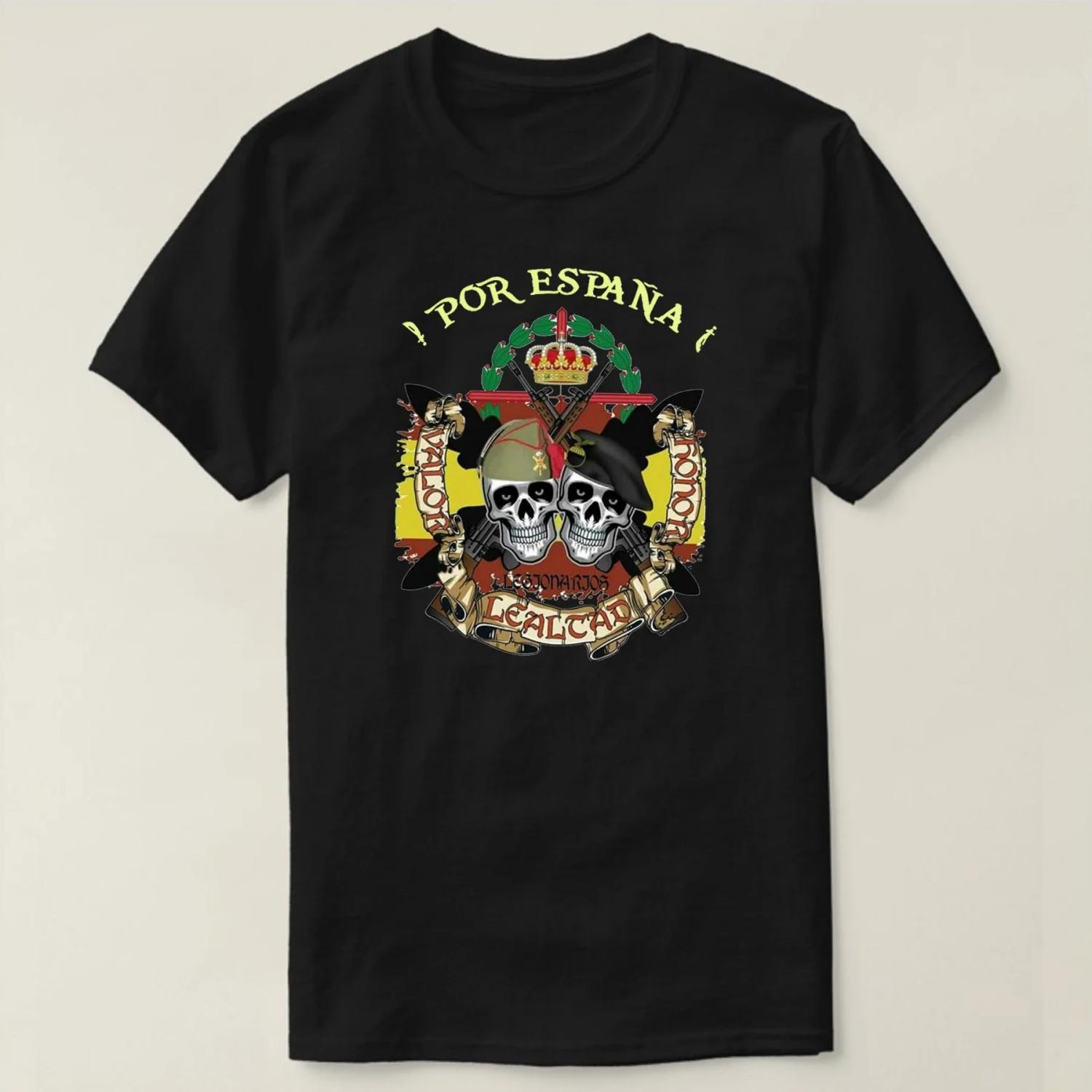 

Pro Espana. Valor Honor Lealcad. Rare Spanish Legion Skull T Shirt S чёрный