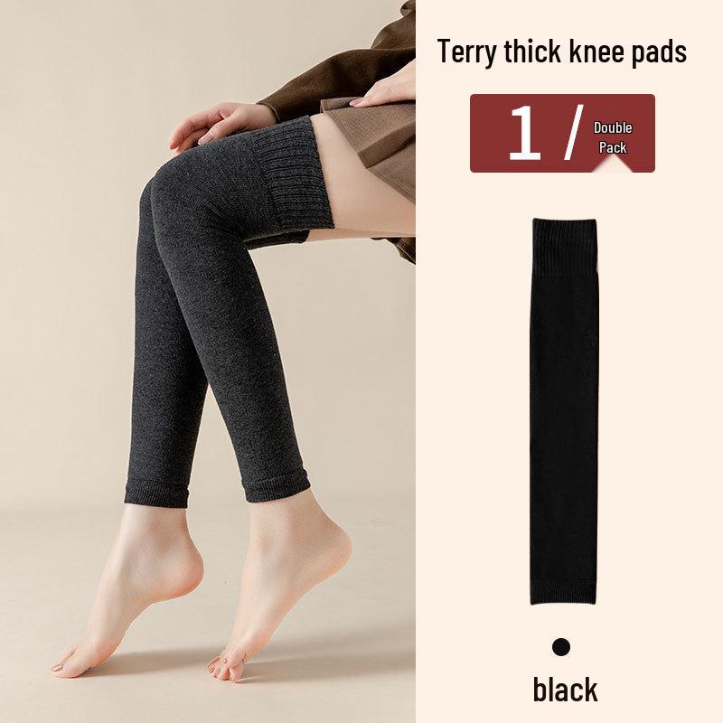 

Женские толстые махровые гольфы до колена с флисовой подкладкой для зимнего тепла и защиты суставов Small [80-125 lbs]