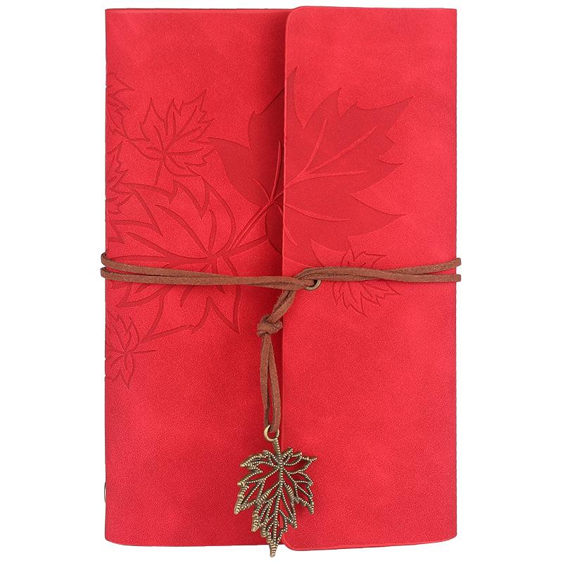 Maple Leaf Retro Loose-Leaf Notebook with Customizable Logo and Skin-Feel Cover