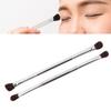 2pcs Double Ended Eyeshadow Brush Set Silver Makeup Soft Fiber Hair Nose Contour Brush Cosmetic Tool