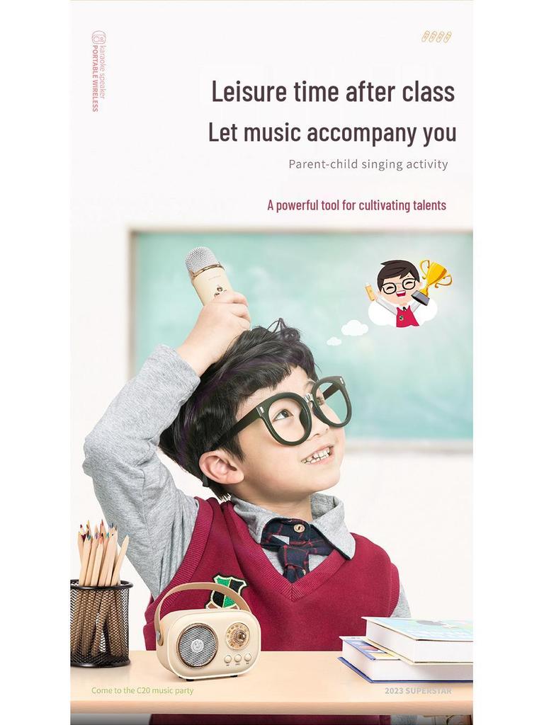 Retro Bluetooth Speaker with Integrated Portable Microphone - Mini Wireless Speaker Gift