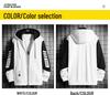 Herren Trendy Frühling Reißverschluss Hoodie: Leerer lässiger Kapuzenstrickjacke mit Gruppenlogo-Aufdruck