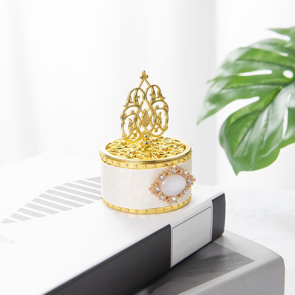 1 szt./6 szt. Złote Pudełko Ślubne Pełnia Księżyca Prezent dla Dziecka Pudełko na Cukierki Ozdobione Koralikami Organizer Pudełko na Drobiazgi