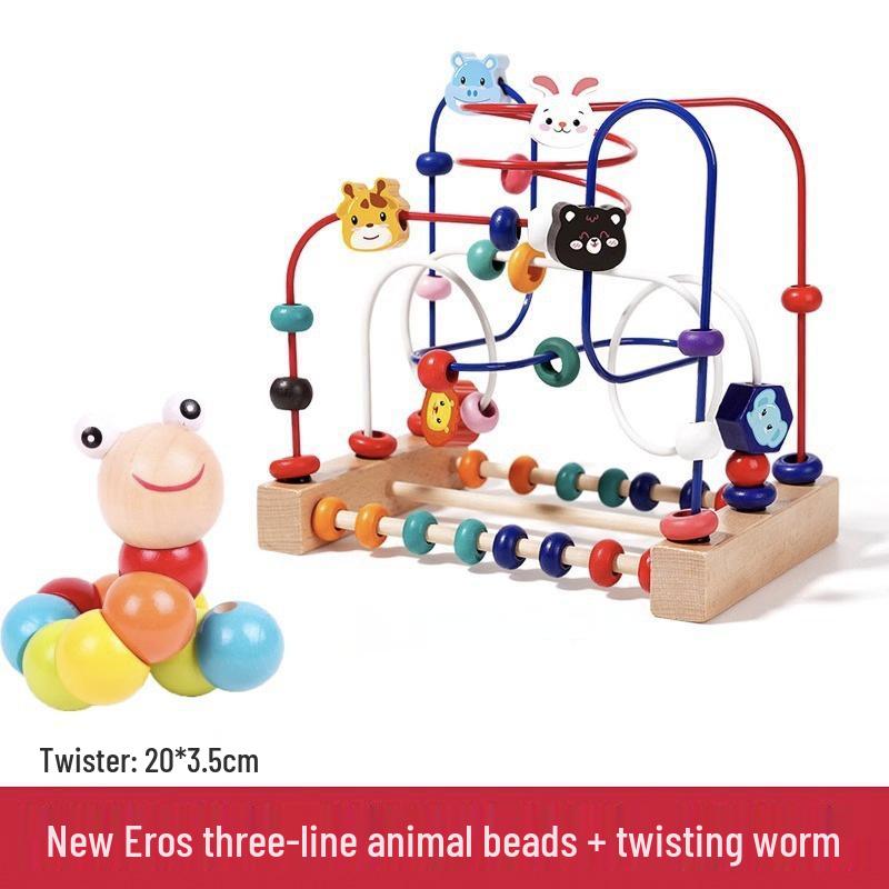 Montessori Educational Toy: Animal Beading & Threading for Ages 0-3