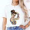 Autism Mom T-Shirt for Women Fashion Awareness Graphic Y2k Tops Casual Short Sleeve Tees Harajuku Oversized Female Clothing
