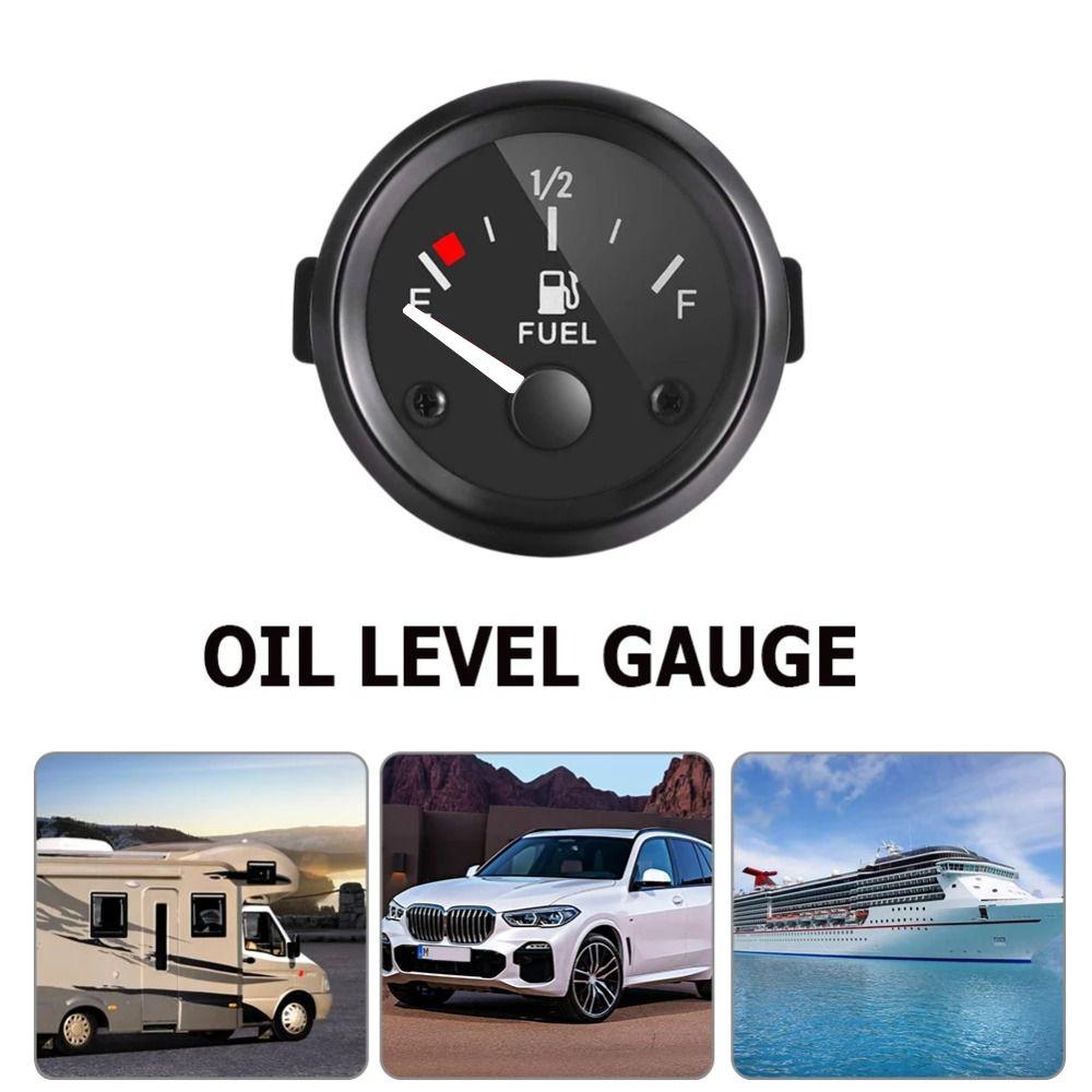 

2 52mm Fuel Level Gauge Black Rim Automotive Gauges Universal Car Meter Accessories 52mm