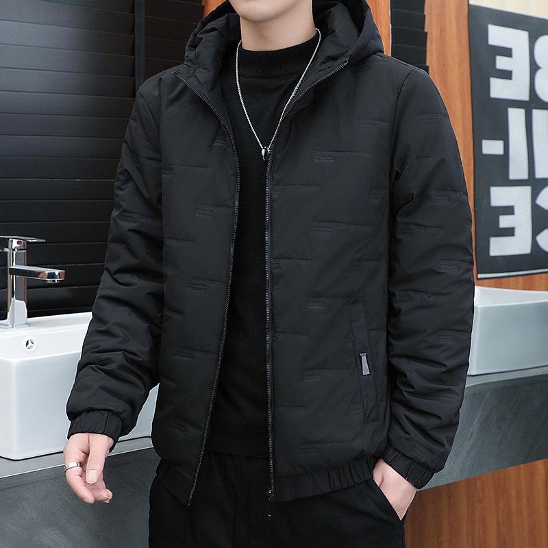 

Мужское хлопковое пуховое пальто с капюшоном в корейском стиле – модная зимняя и осенняя мода, короткая длина XXL