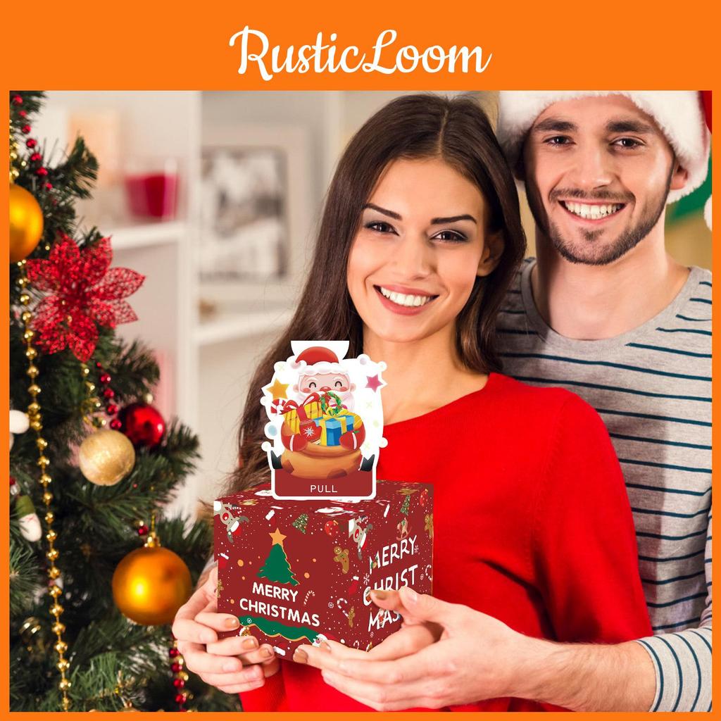 Claus Red Santa Pattern Paper Gift Box Christmas Decoration Atmosphere Prop