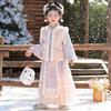 Annie Youer Girls' Winter Hanfu Tang Suit Dress Set