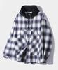 Dimiteulibeullaeg Double Knee Tartan Check Hoodie_Navy