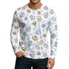 Men's Round Neck Plunger Long Sleeve T-Shirt Top