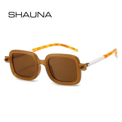 SHAUNA Fashion Square Sunglasses Women Shades UV400 Vintage Rivets Men Punk Clear Gradient Sun Glasses